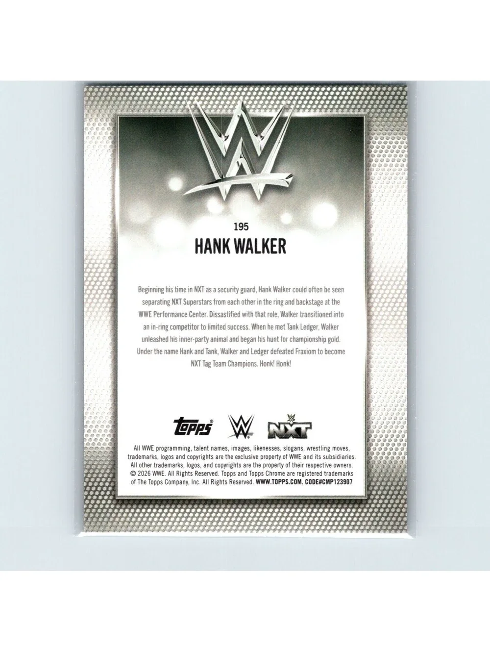 2026 Topps Chrome WWE - Hank Walker #195 - Orange Mini Diamonds #'d 17/25